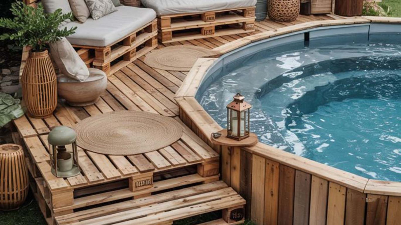 forrar piscina con madera