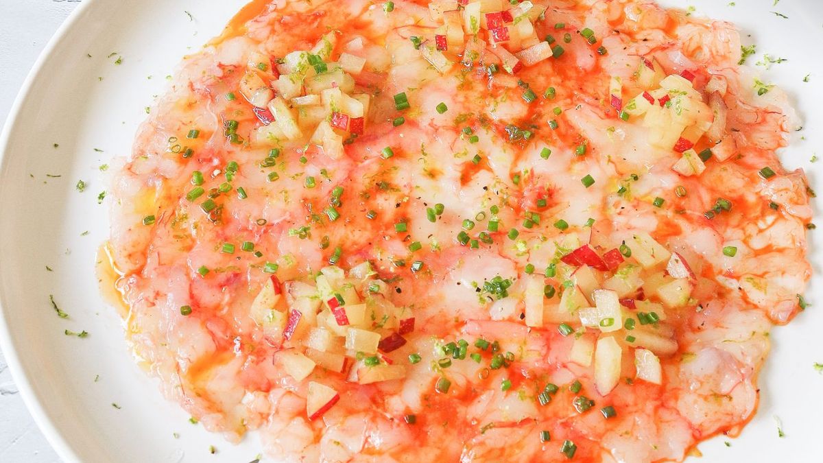Carpaccio de gambas rojas