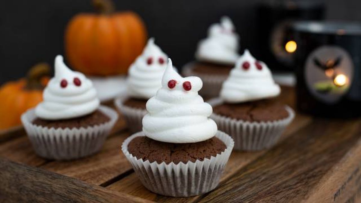 Muffins de chocolate de Halloween
