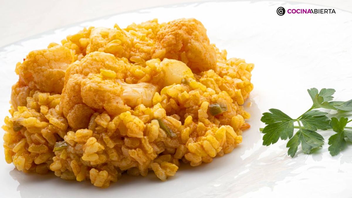 Arroz con bacalao y coliflor