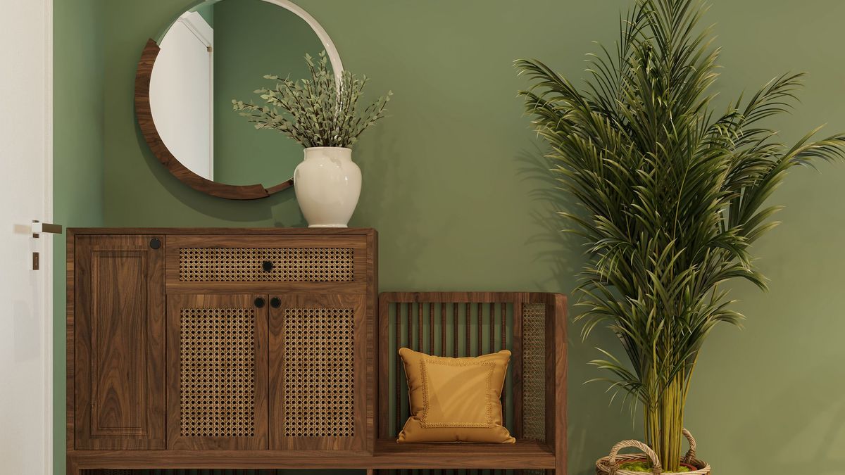 Apuesta por los elementos naturales en el recibidor