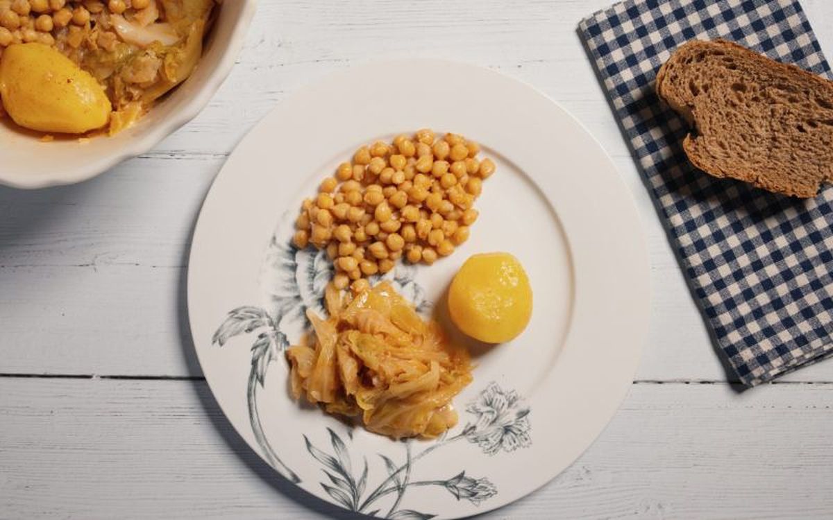 El segundo vuelco es el de los garbanzos y las verduras