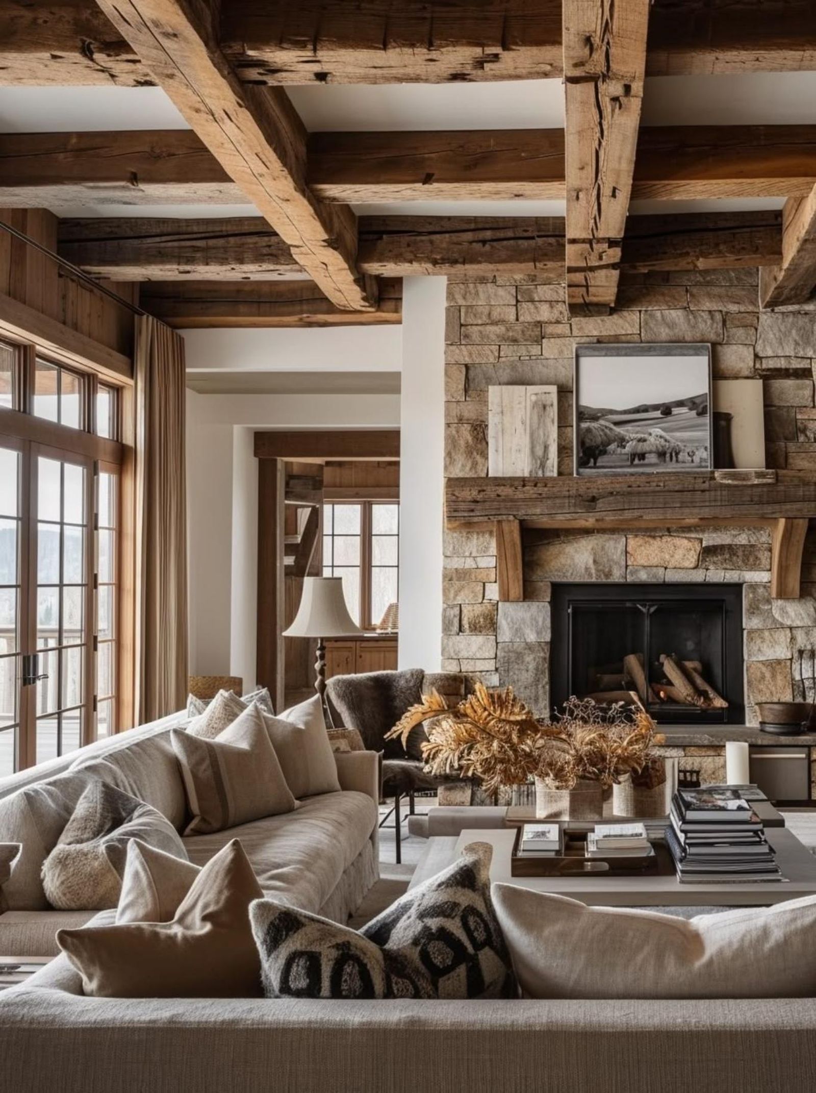 Salón acogedor de estilo cabincore. Salón acogedor de estilo cabincore.