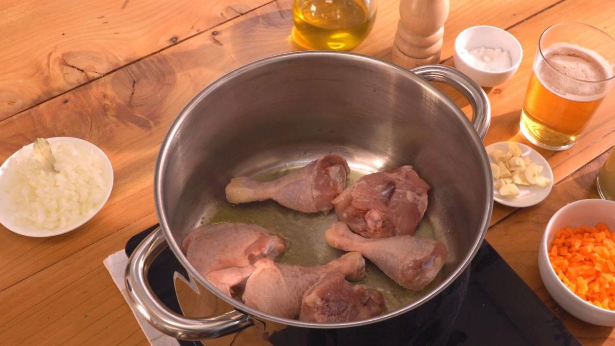 Pollo a la cerveza paso 2