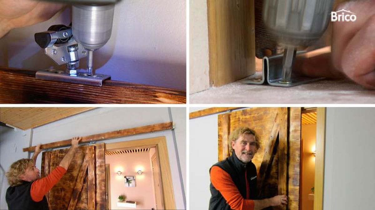 Fijar los herrajes, las ruedas y el carril inferior