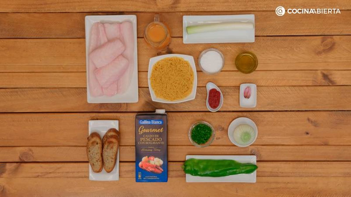 Ingredientes de la receta de sopa de merluza