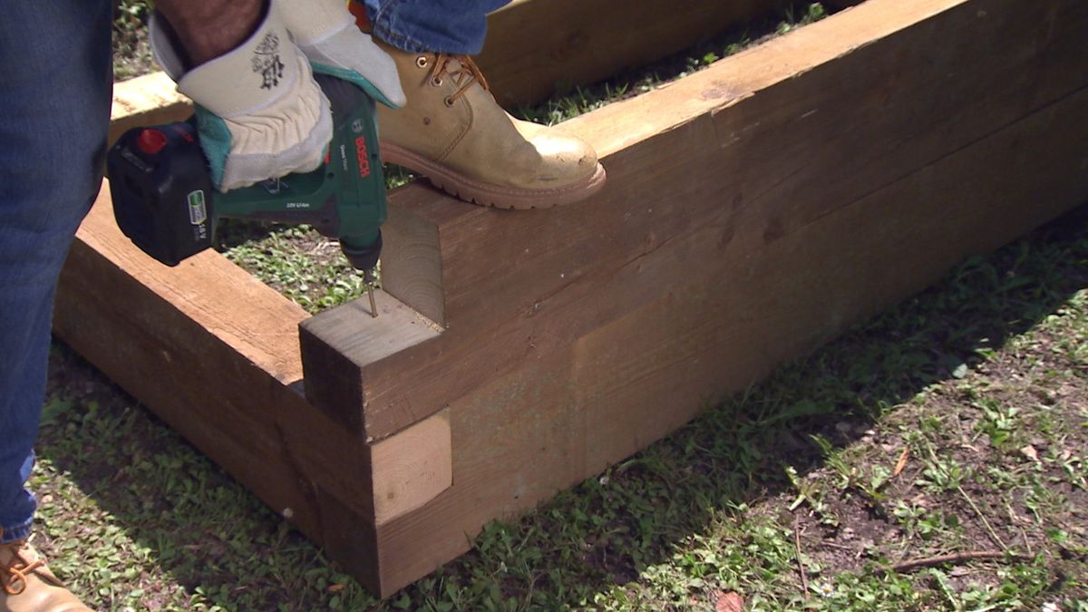 Estanque con traviesas paso 5