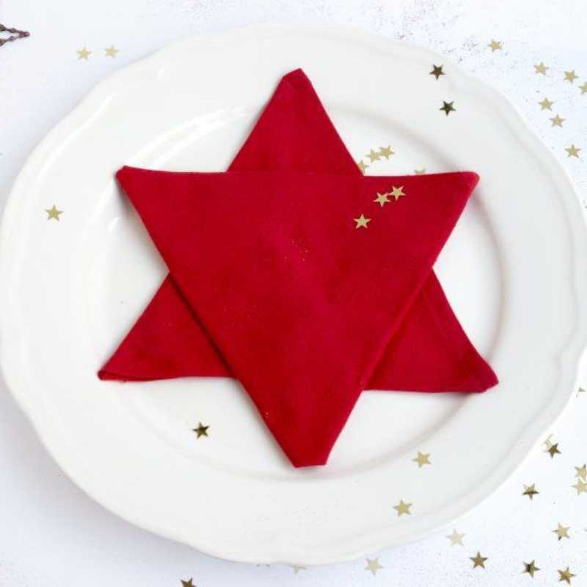 Servilleta en forma de estrella para Navidad.