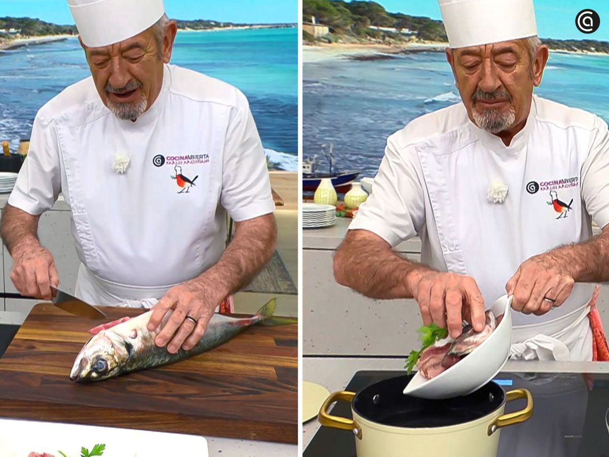 Limpia el chicharro y prepara un caldo corto para hacerlo a la bilbaína