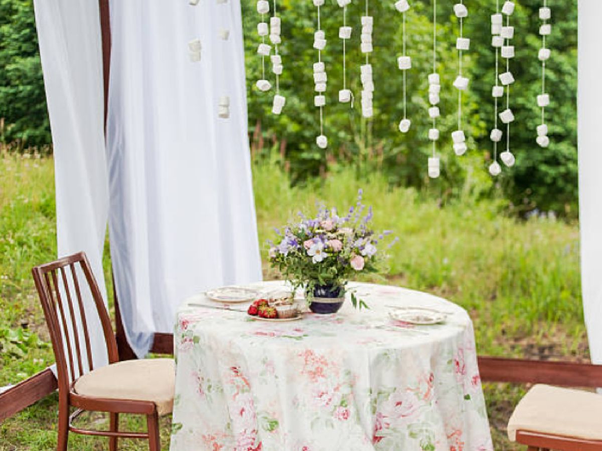Textiles de flores para un jardín rústico