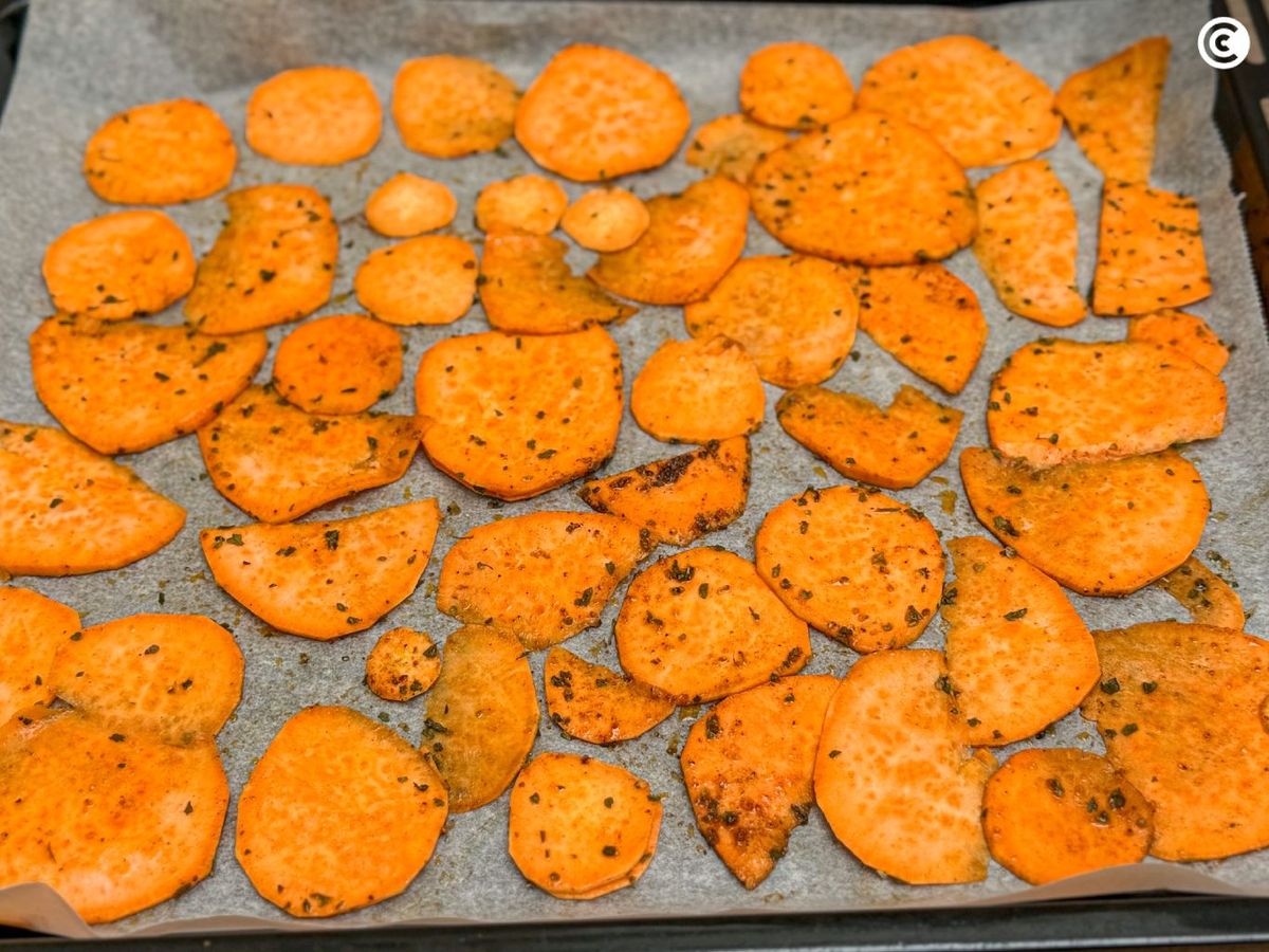 Chips de boniato al horno