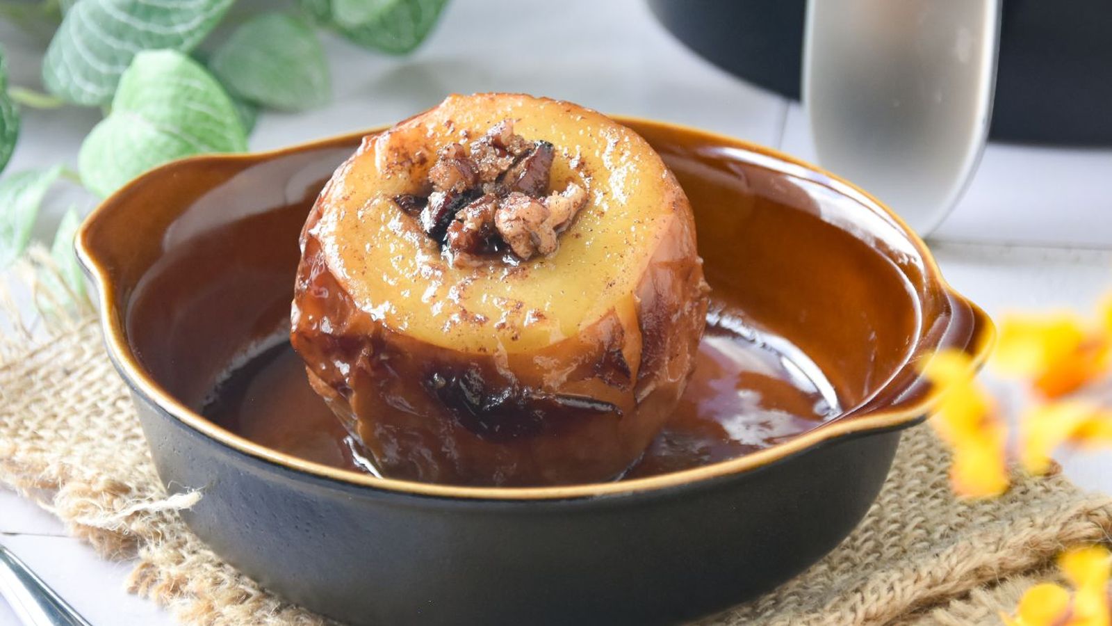 Manzanas asadas en freidora de aire