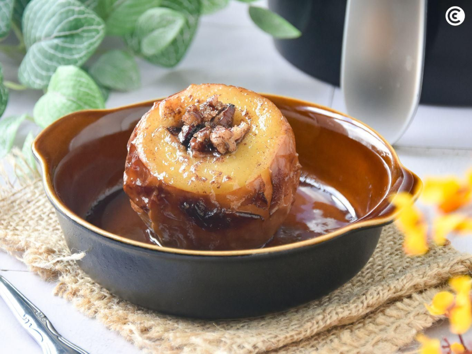 Manzanas asadas en freidora de aire
