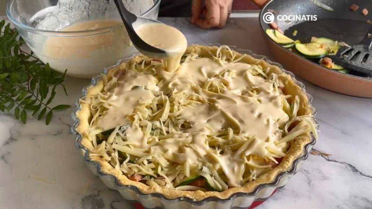 Montamos la quiche de calabacín