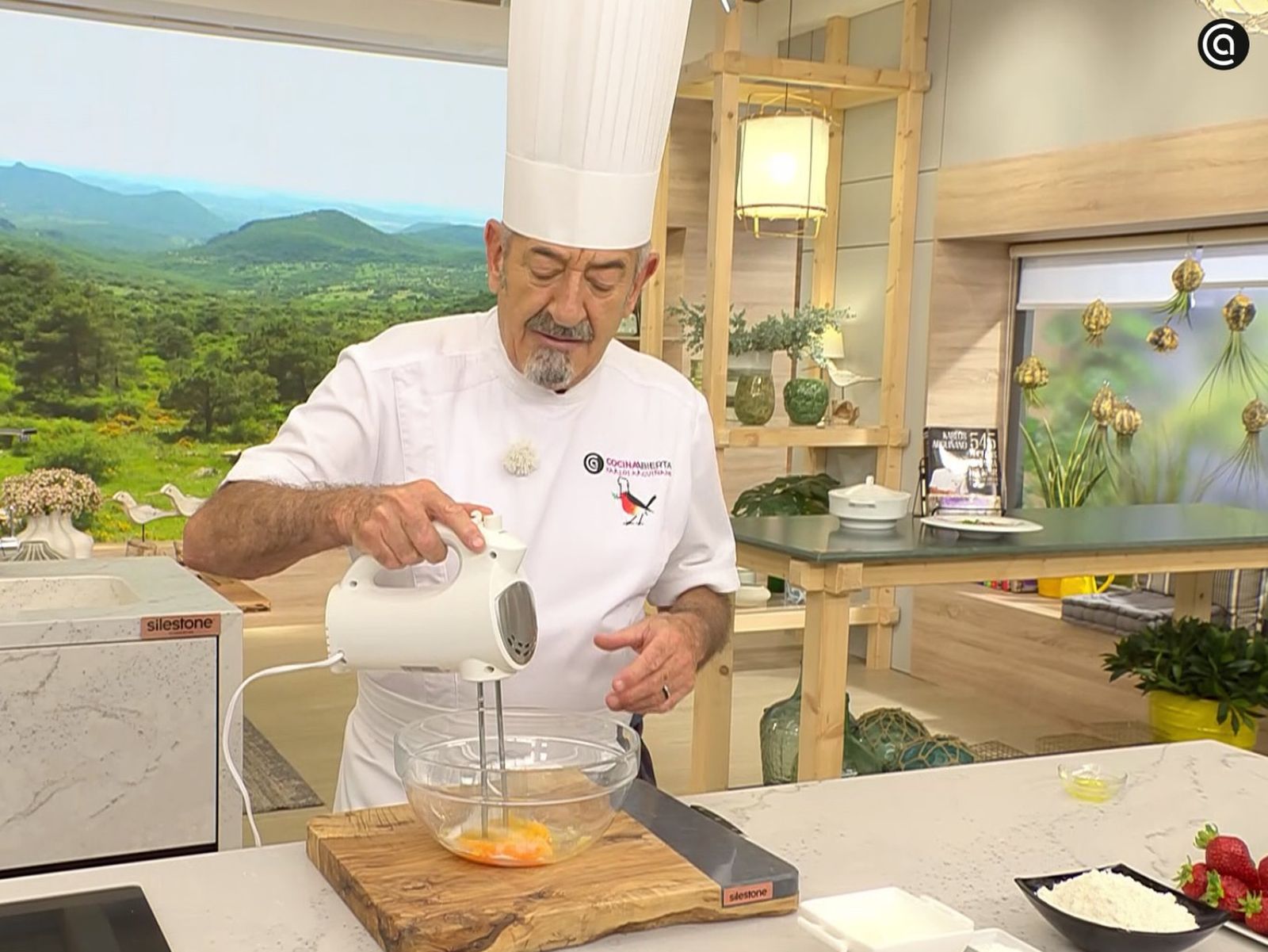 tortitas de yogur con fresas - paso 1