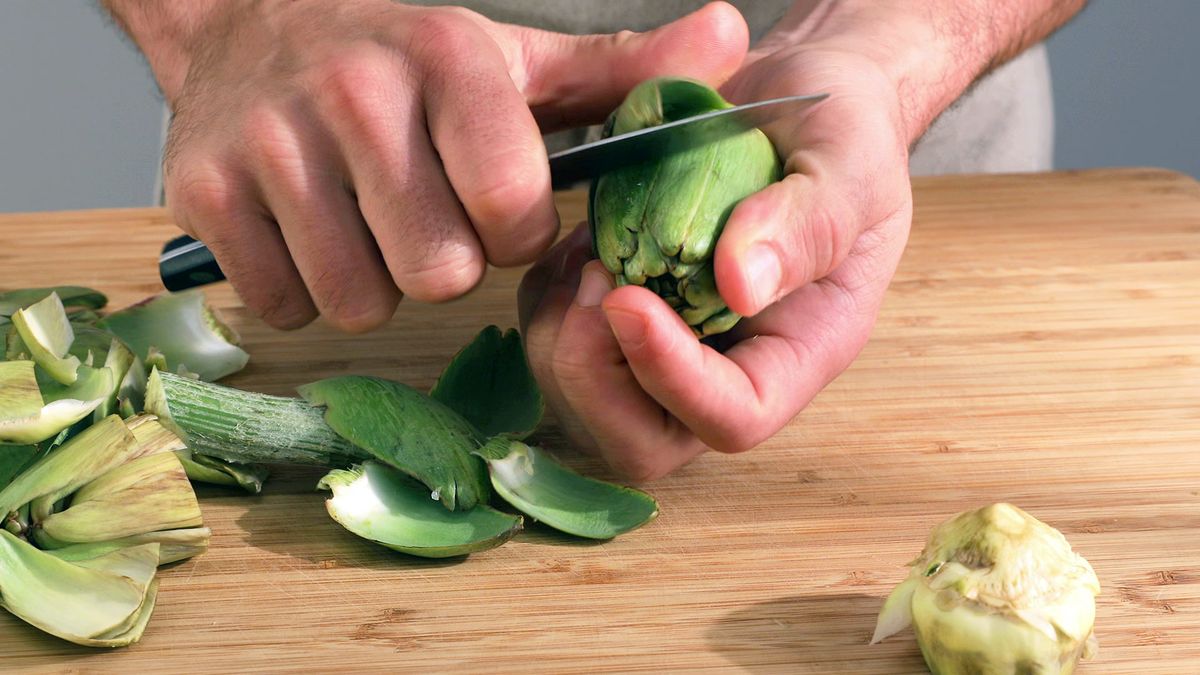 Alcachofas con jamón   Paso 1