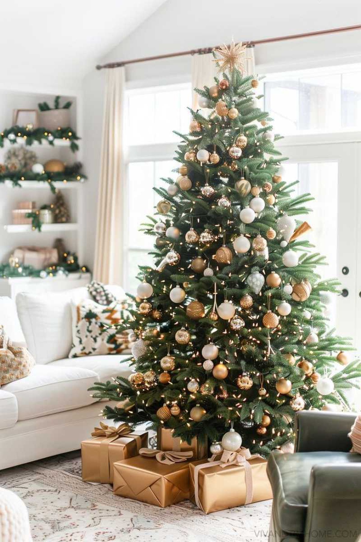 Árbol de Navidad verde de estilo minimalista.