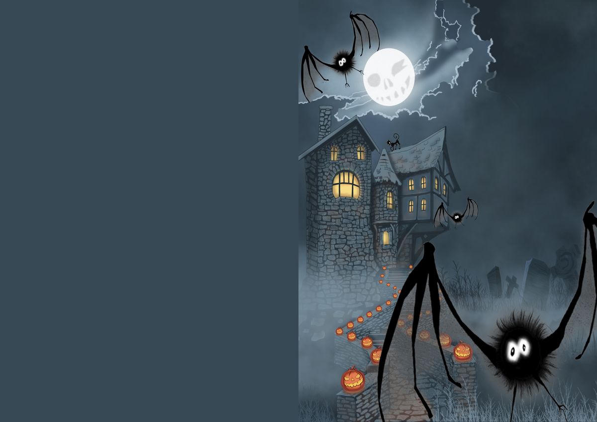 Tarjetas para una fiesta de Halloween   casa encantada