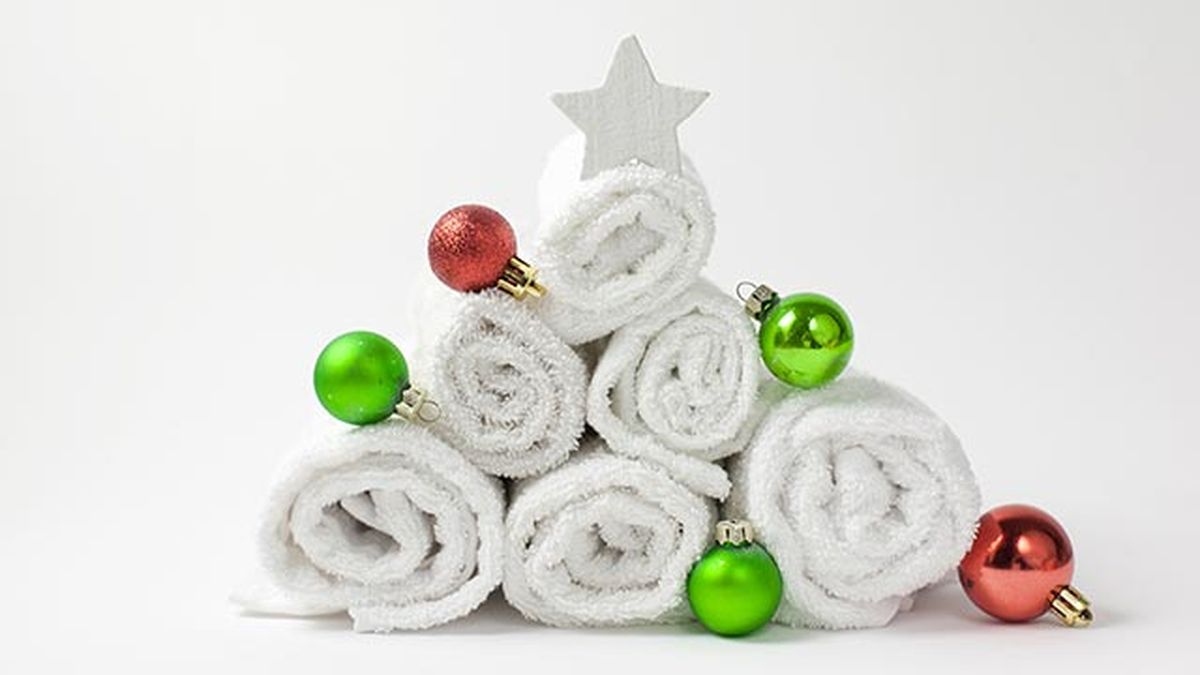 ideas decorar bano navidad toallas