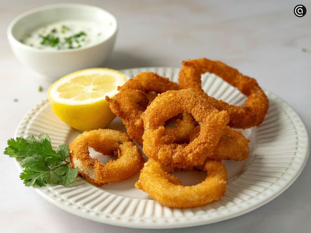 Acompaña los aros con salsa de yogur griego