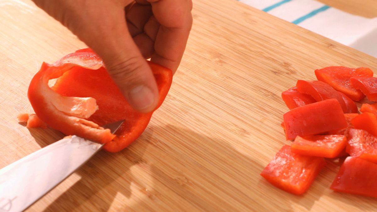 Guiso de patatas con verduras paso 1