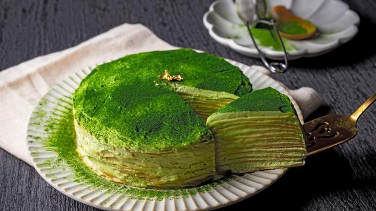 tarta de crepes te matcha