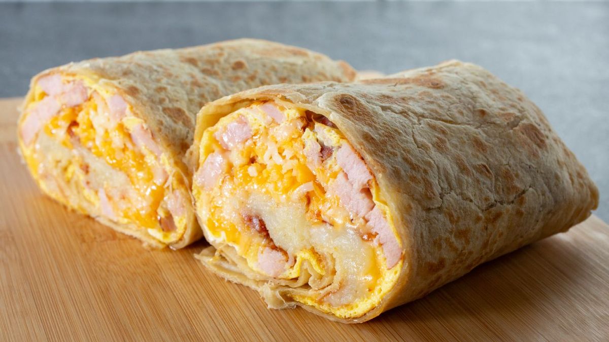 Wraps de huevo, jamón y queso