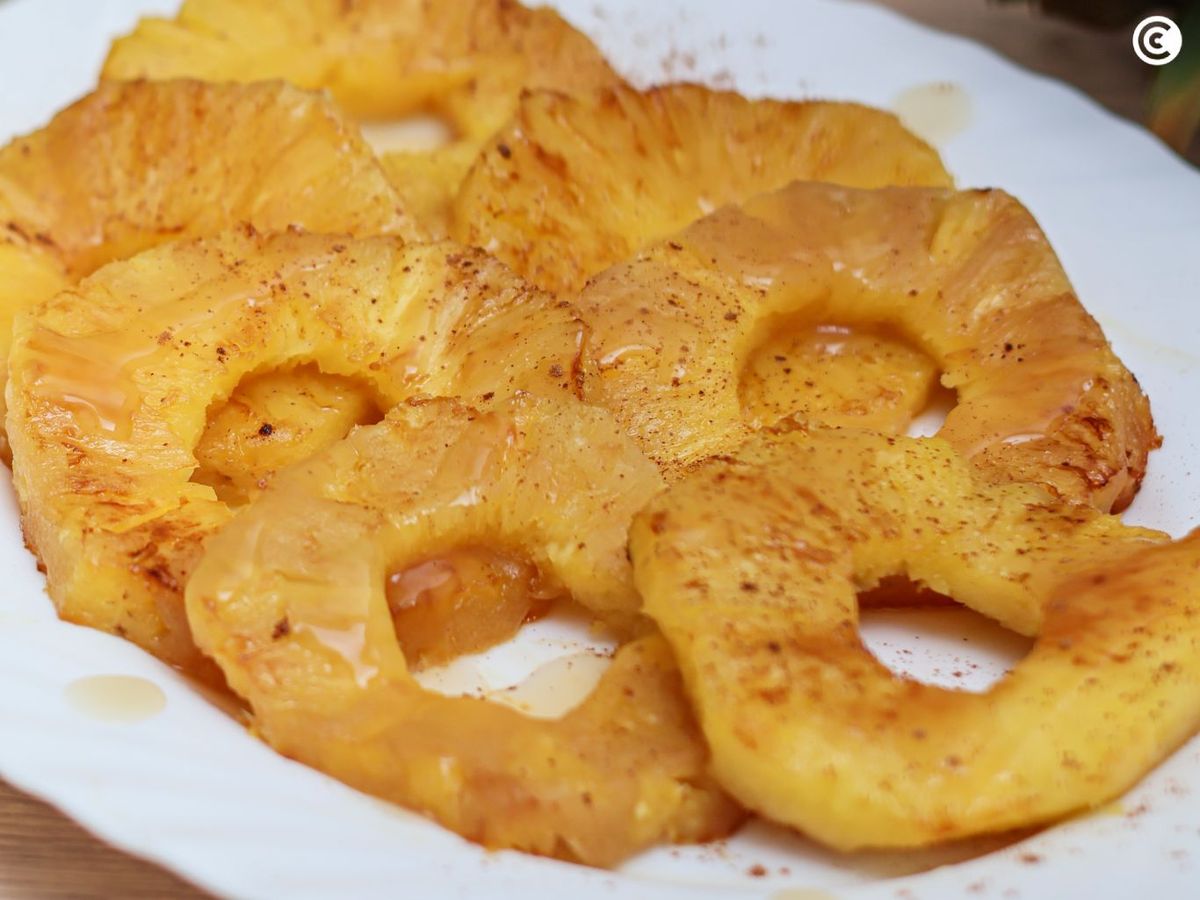 Piña a la plancha con canela