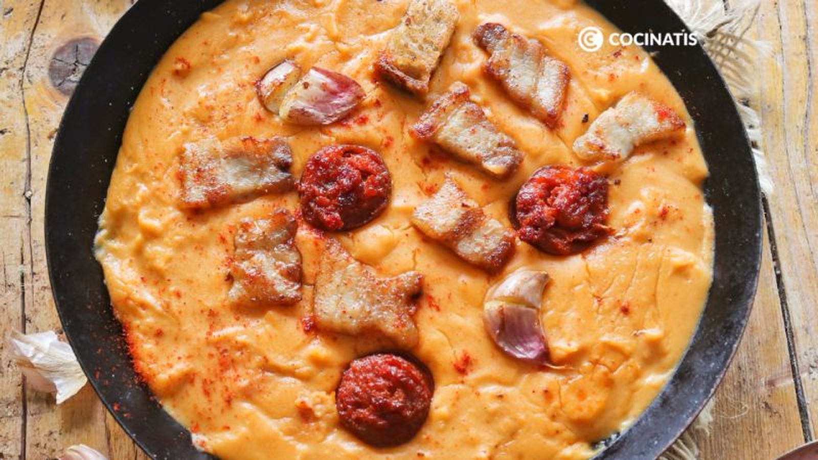 Gachas manchegas con chorizo y panceta Gachas manchegas con chorizo y panceta