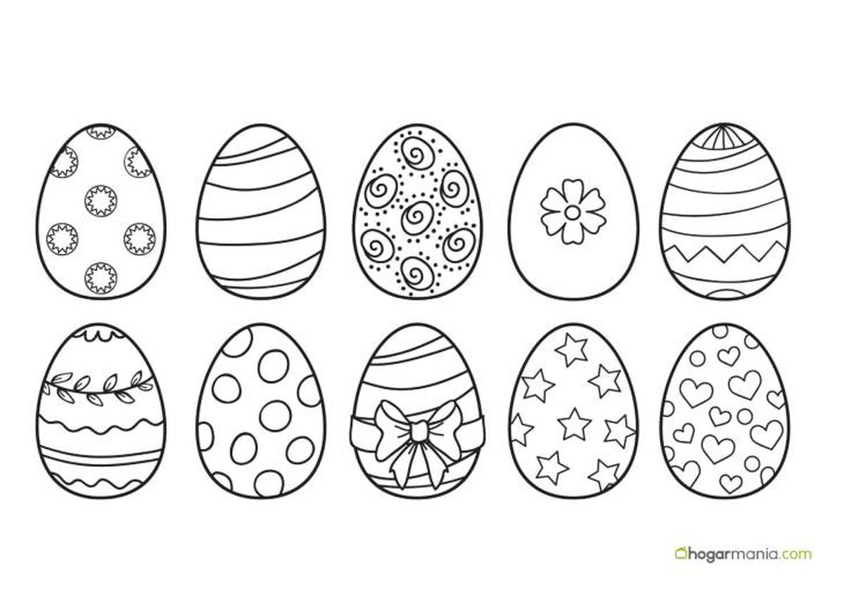 dibujos huevos pascua sencillos 1