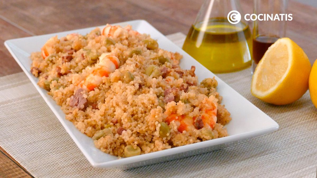 Receta de ensalada de quinoa y gambas