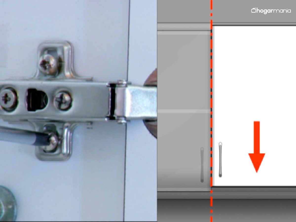 La posición de la puerta se puede ajustar con dos tornillos centrales