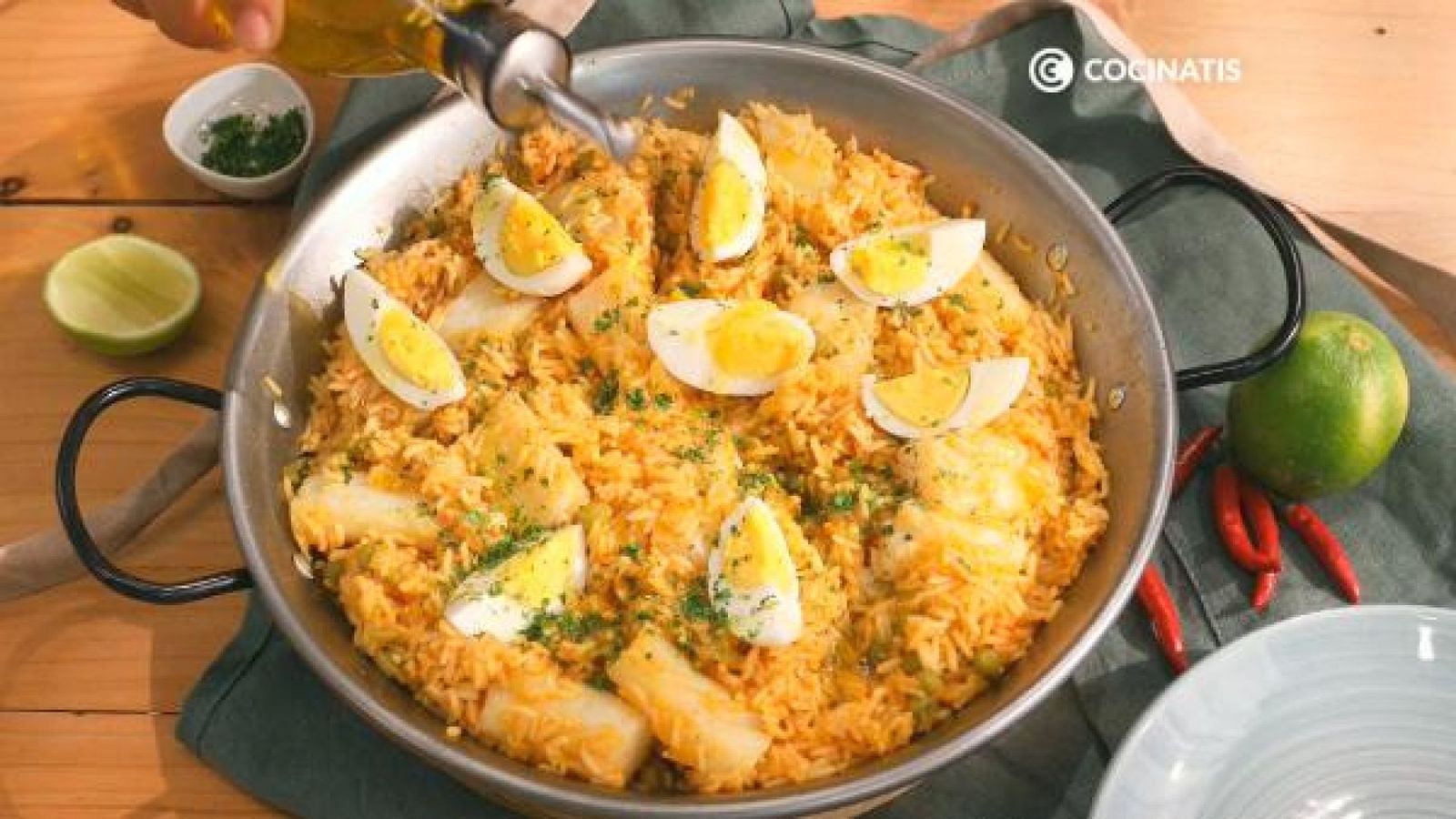 Arroz al curry con bacalao y huevo Paso 6 Arroz al curry con bacalao y huevo Paso 6