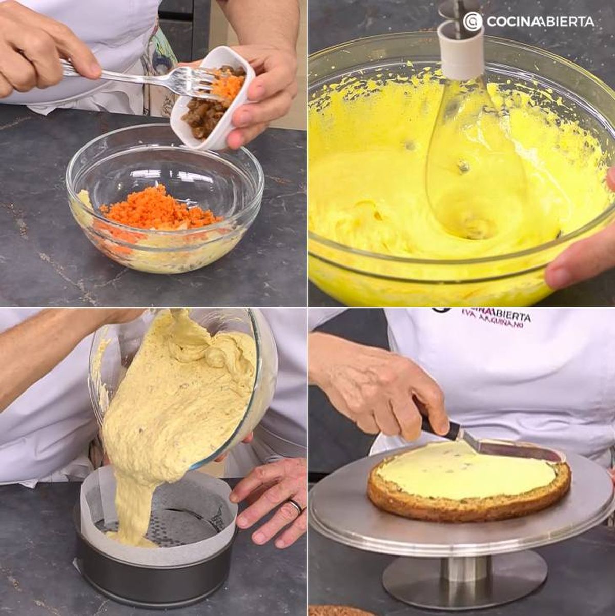 tarta zanahoria nueces pasos