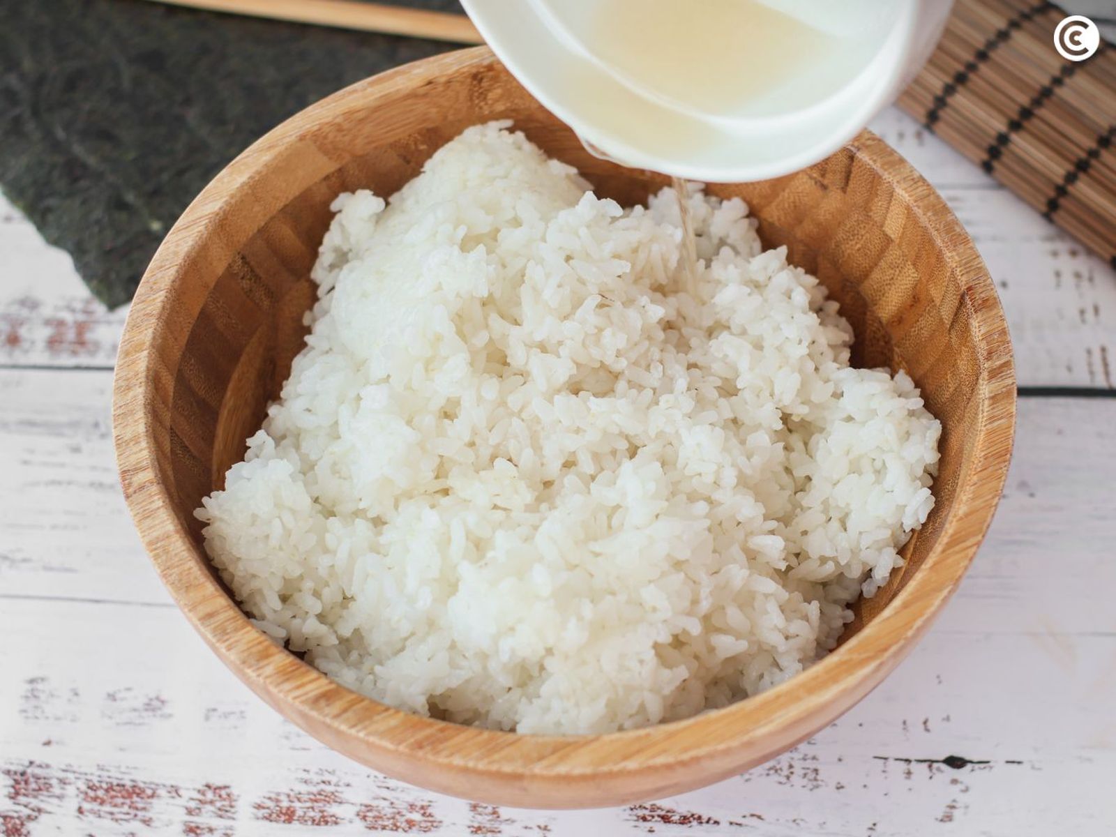 Preparar el arroz para sushi