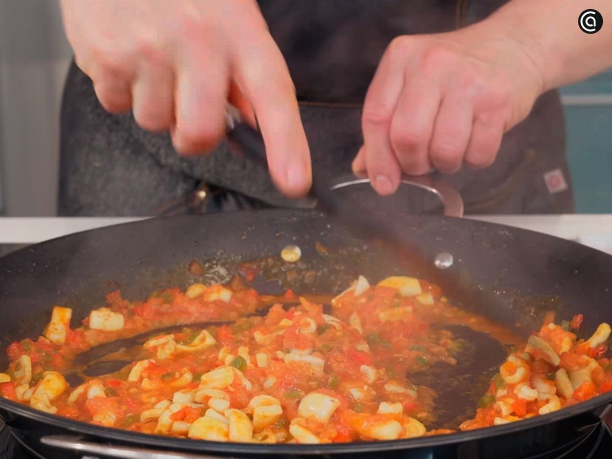 Paella de bogavante - paso 3