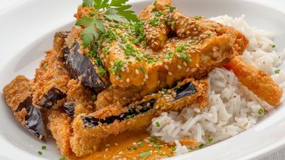 Katsu curry de berenjena y boniato, receta de Joseba Arguiñano