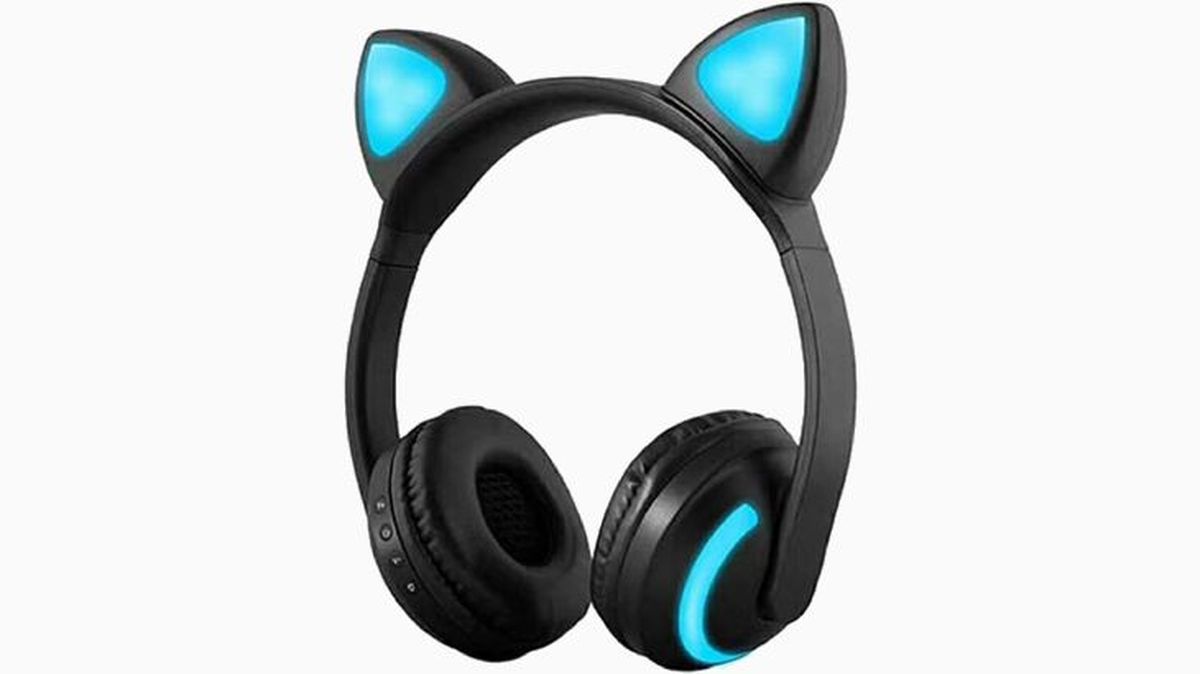 Auriculares con forma de gato.