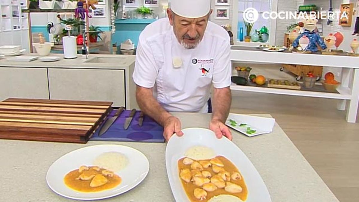 calamares en salsa de cebolla con arroz receta karlos arguinano karl68020321 paso6