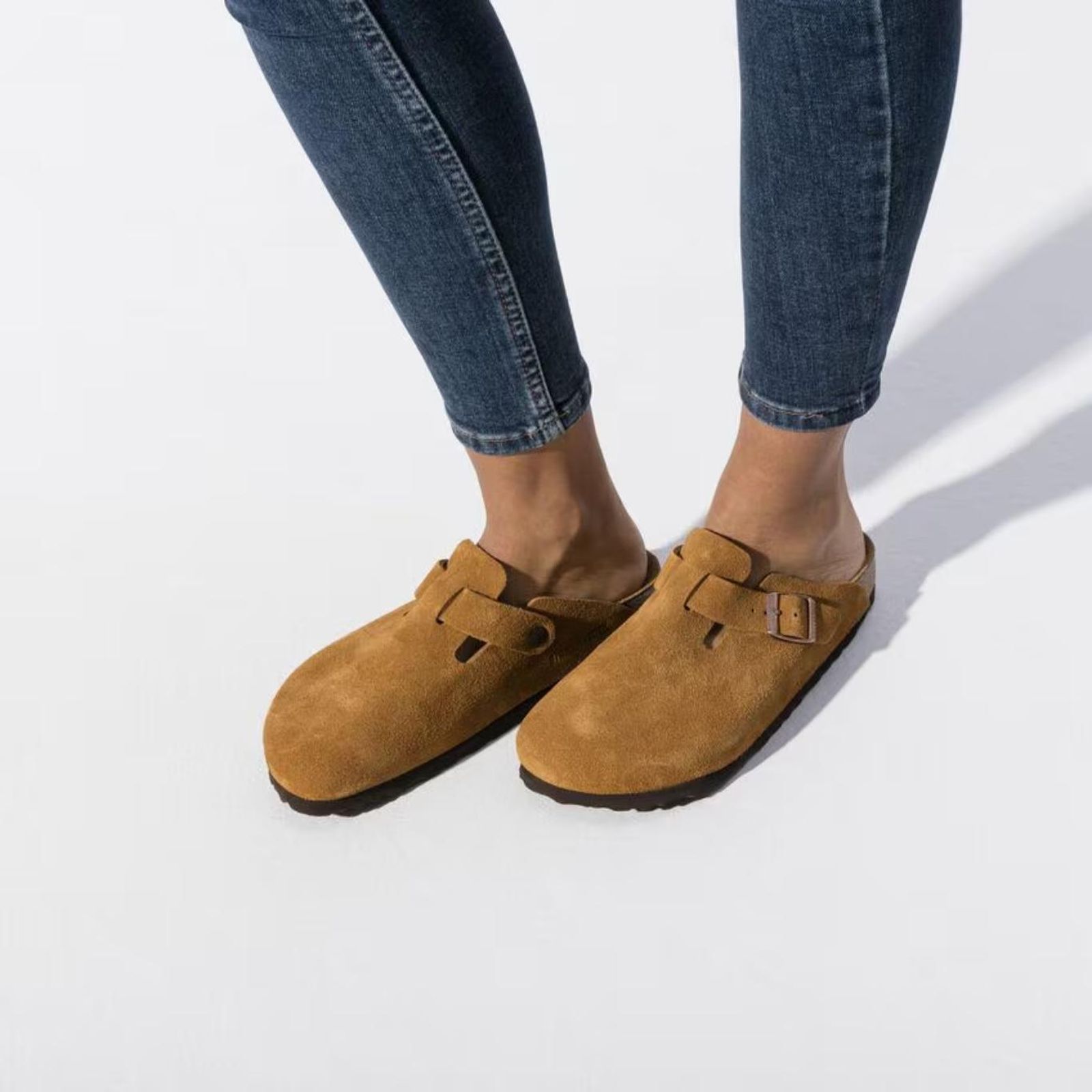 Zuecos Boston de ante - mink.