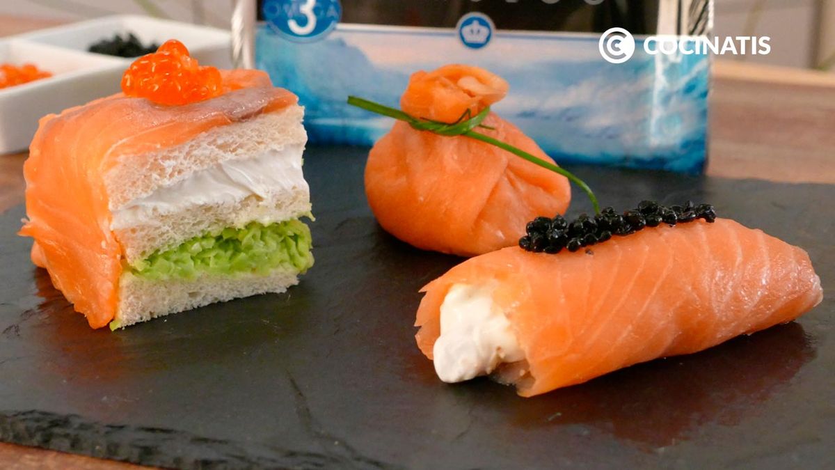 Canapés de salmón para Navidad