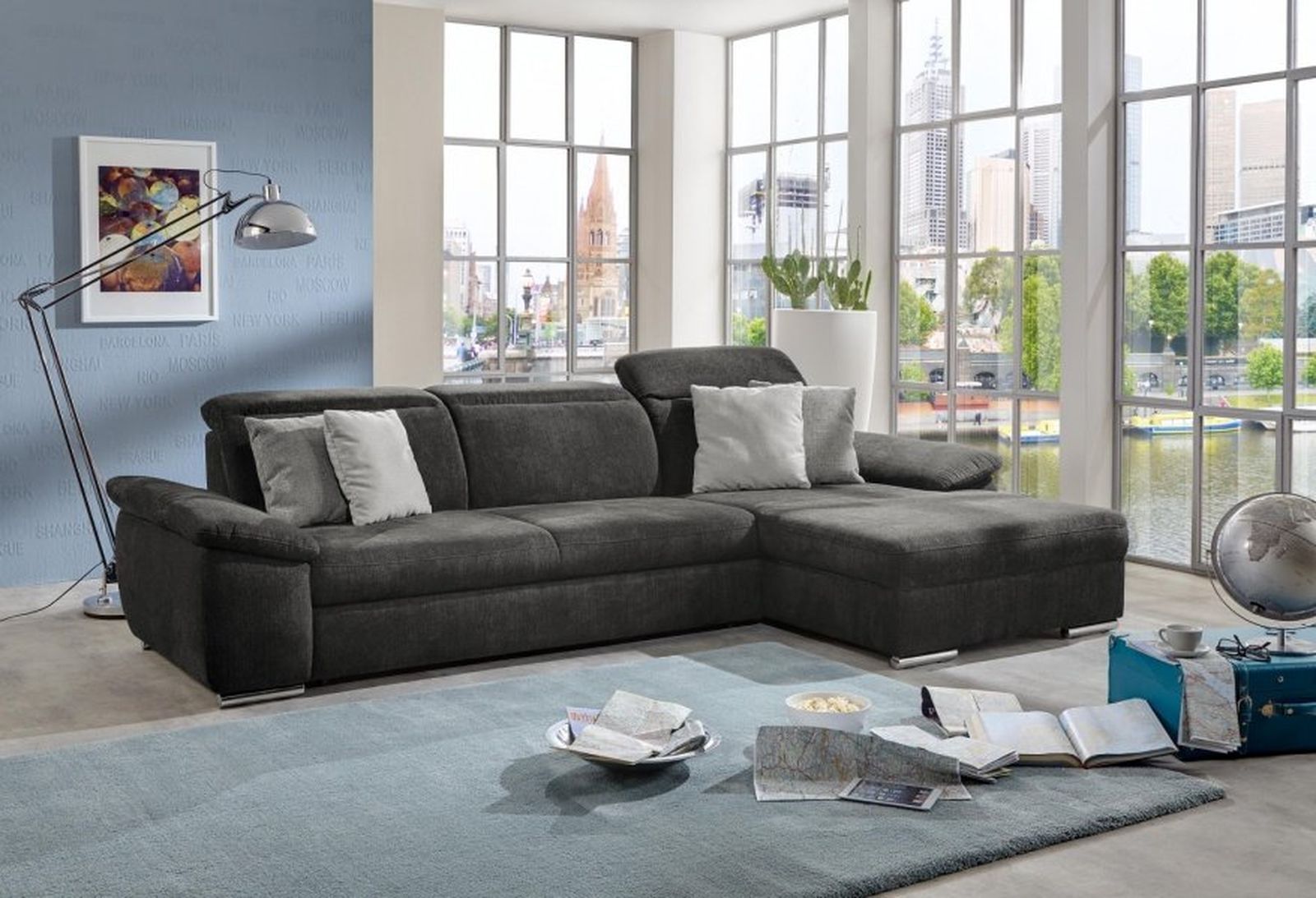 Decoracion elegir sofa Conforama Chaise longue derecha con cama MAURICE