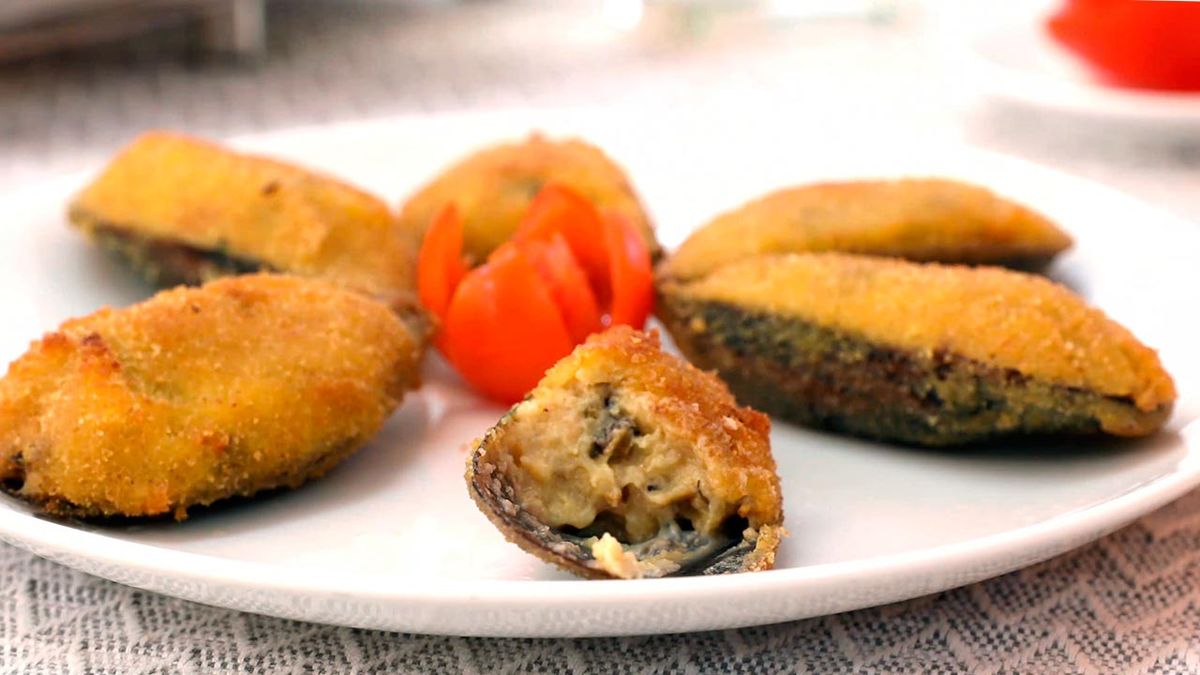 Receta de tigres o mejillones rellenos con bechamel  paso 7