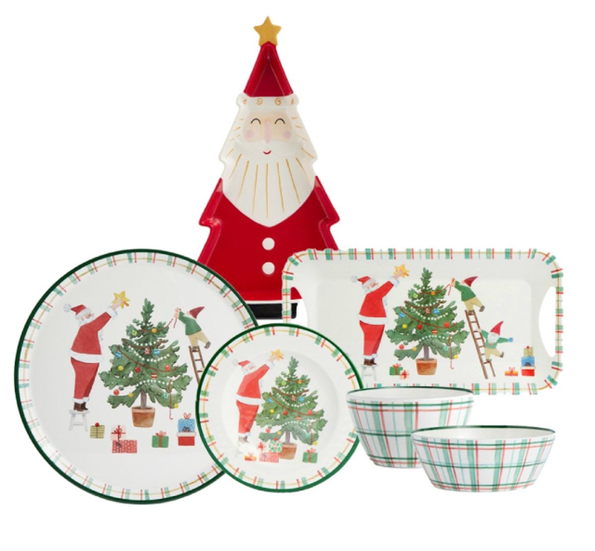 vajilla papa noel el corte ingles