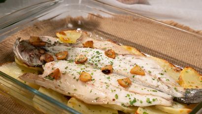 Lubina a la espalda, receta de Joseba Arguiñano