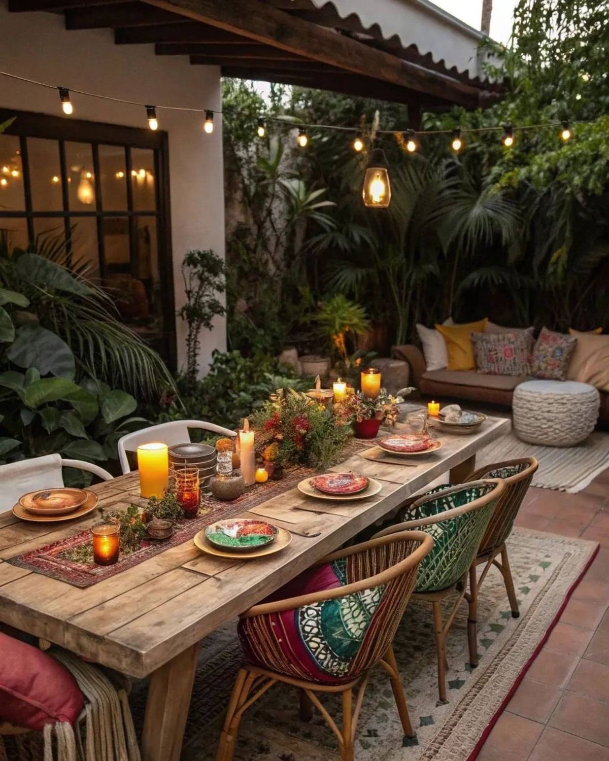 Velas flotantes con flores en cuencos para decorar la mesa