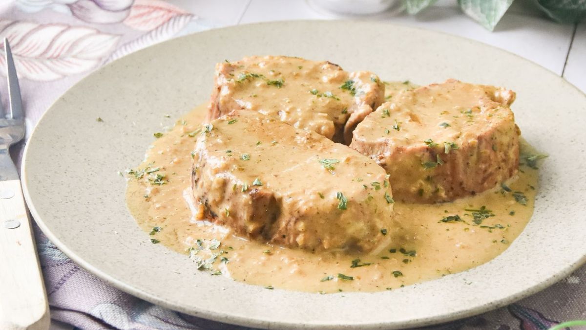 Solomillo de cerdo en salsa de mostaza