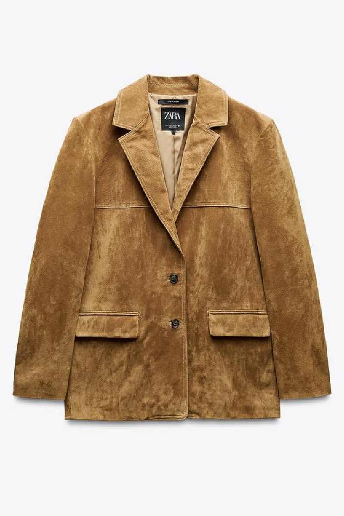 Blazer de ante con bolsillos con solapa