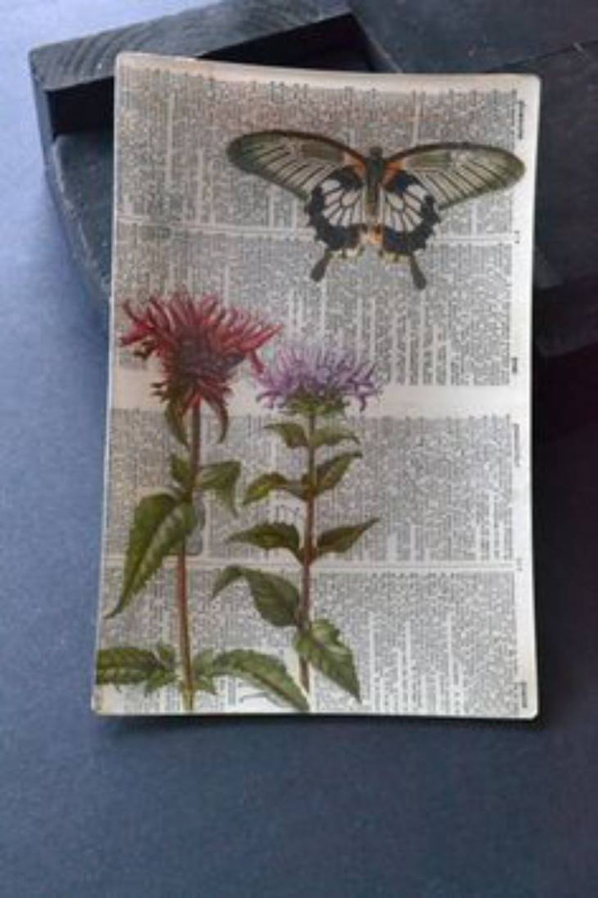 plato cristal decoupage