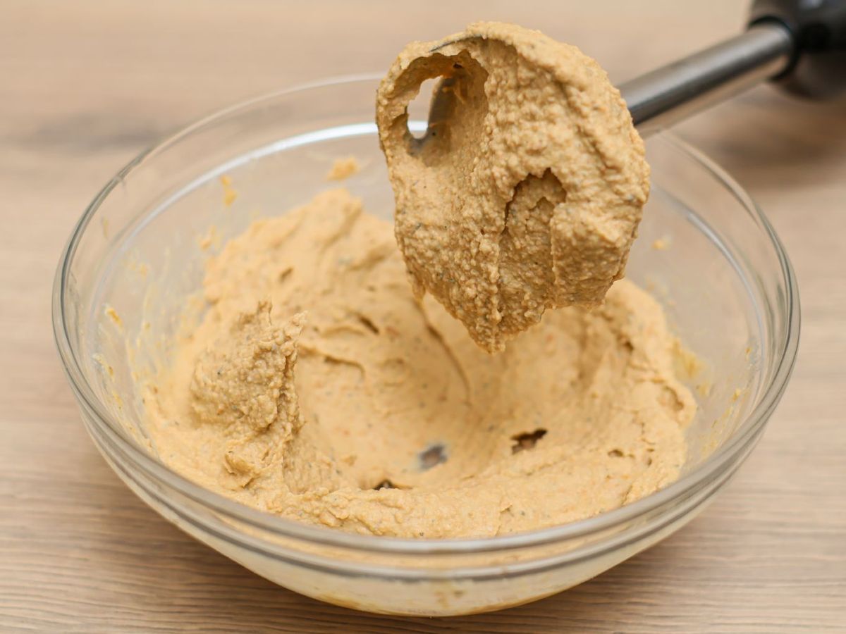 Textura del hummus de lentejas